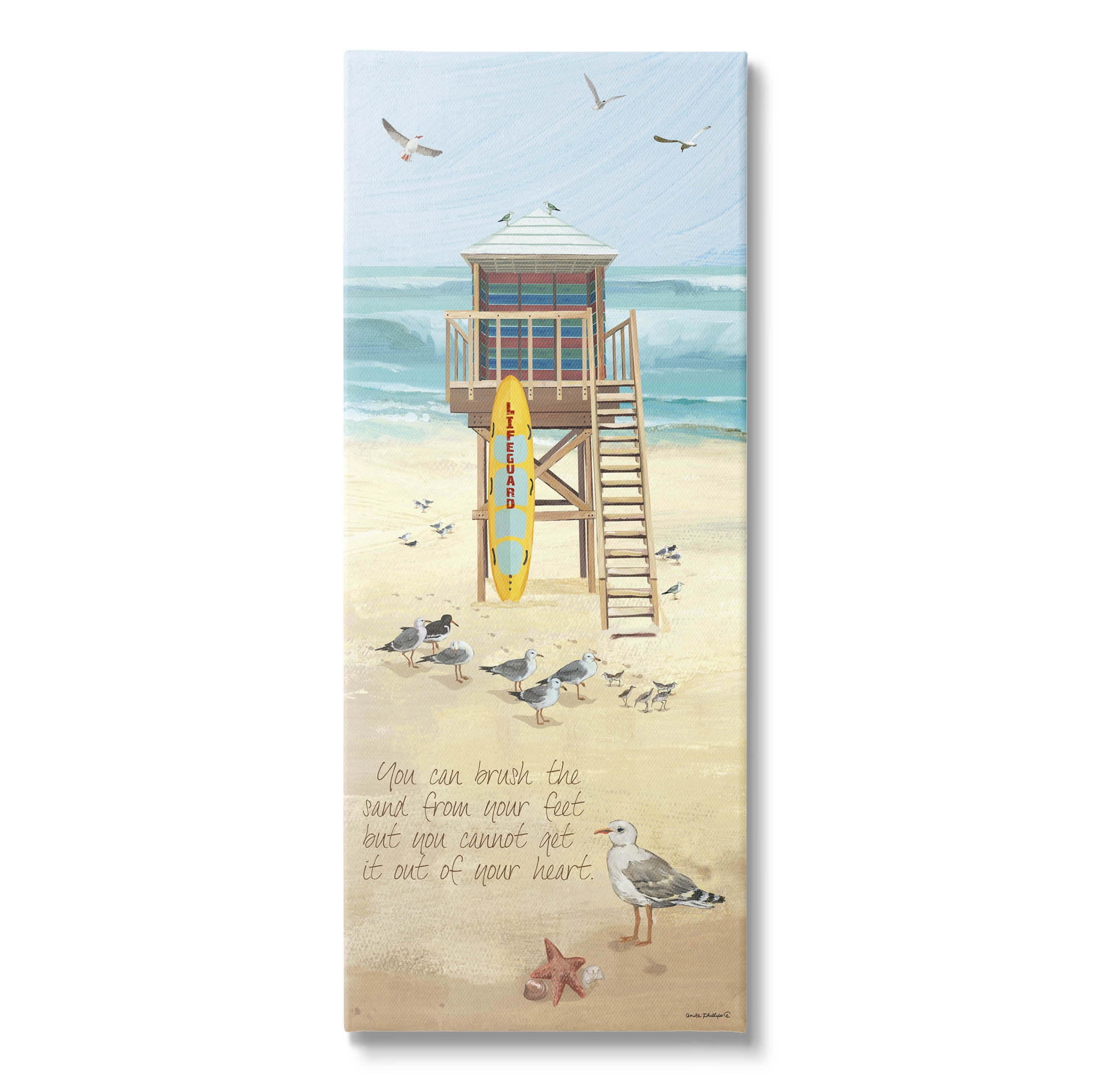 Stupell Industries Sand From Heart Beach Quote Graphic Art Gallery Wrapped Canvas Print Wall Art, Design by Anita Phillips