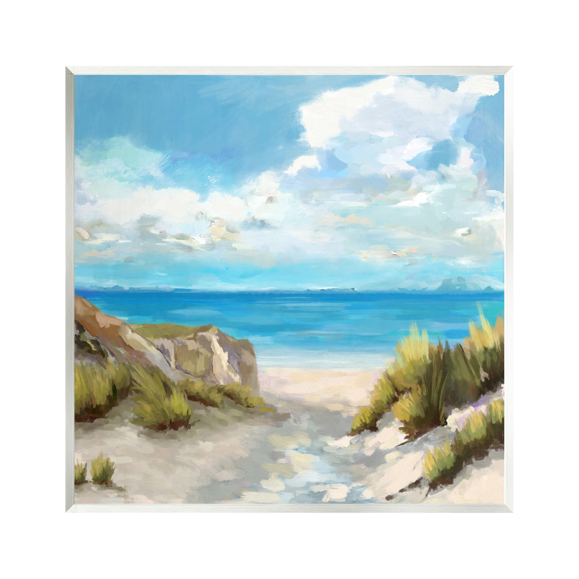 Stupell Industries Sand & Sea Landscape Nature Painting Unframed Art Print Wall Art, 12 x 12