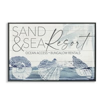 Stupell Industries Sand & Sea Resort Nautical & Beach Painting Black Framed Art Print Wall Art, 18 x 12
