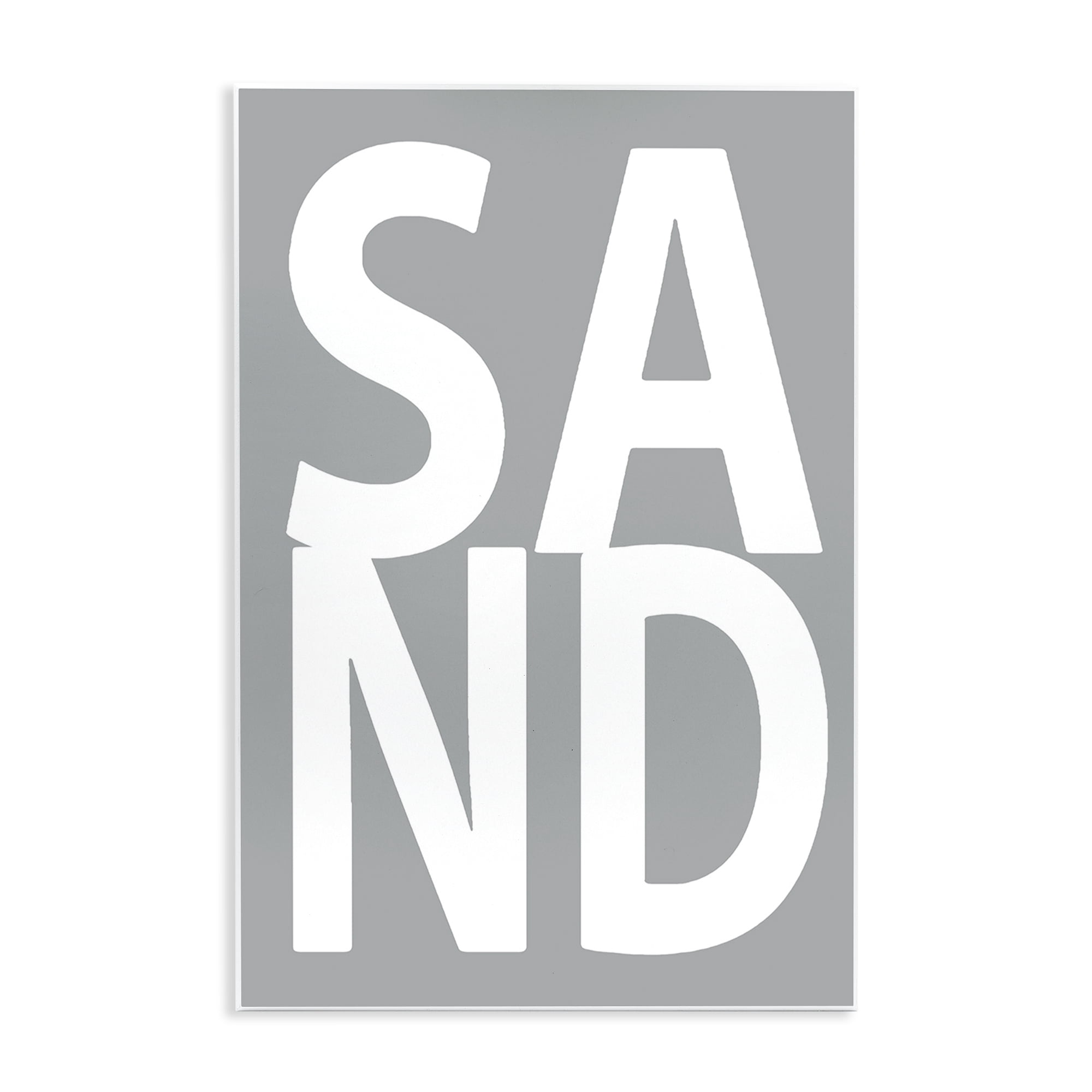 Stupell Industries Sand Word on Grey Typography Painting Unframed Art Print Wall Art, 13 x 19