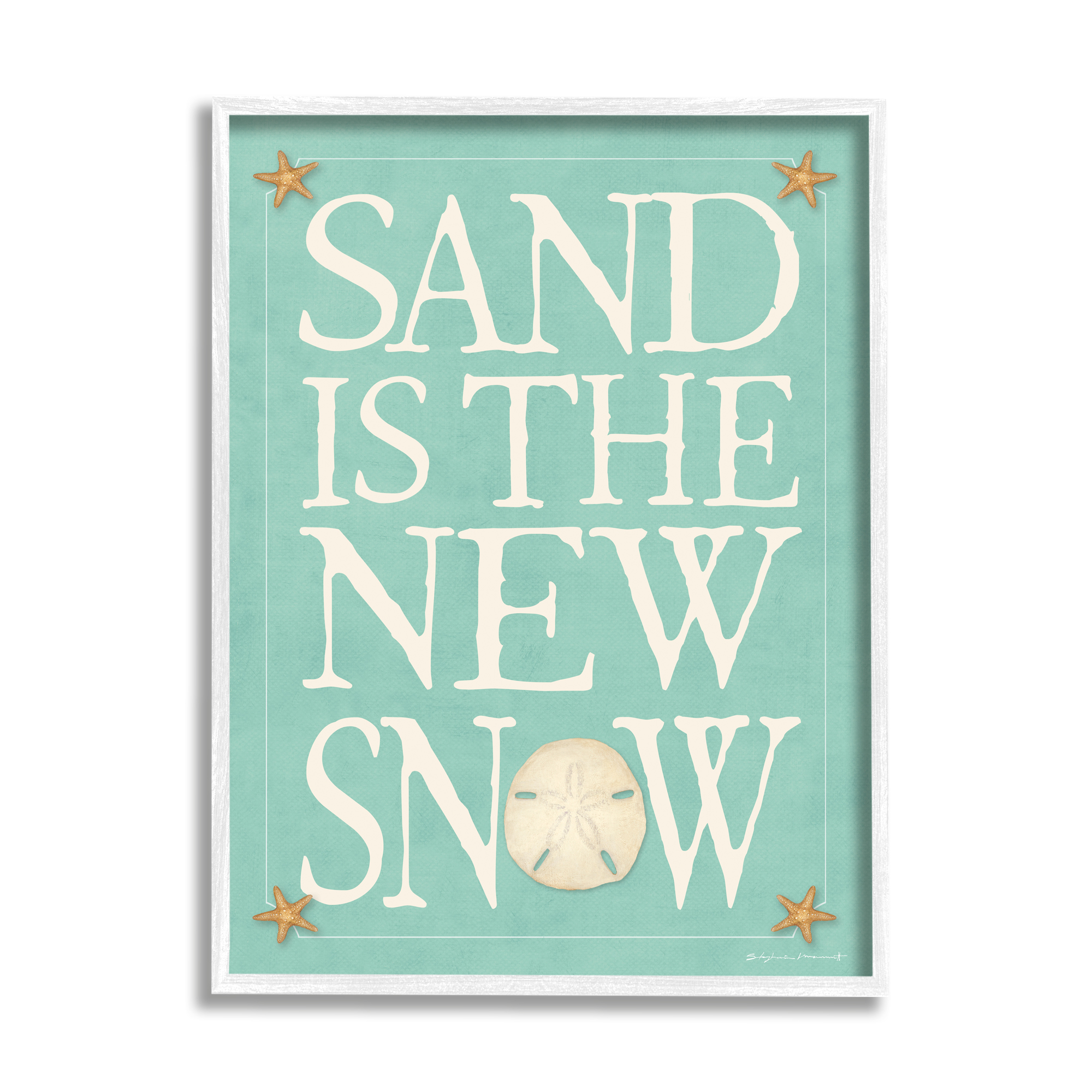 Stupell Industries Sand is the New Snow Nautical Winter Starfish, 16 x 20,Design by Stephanie Workman Marrott