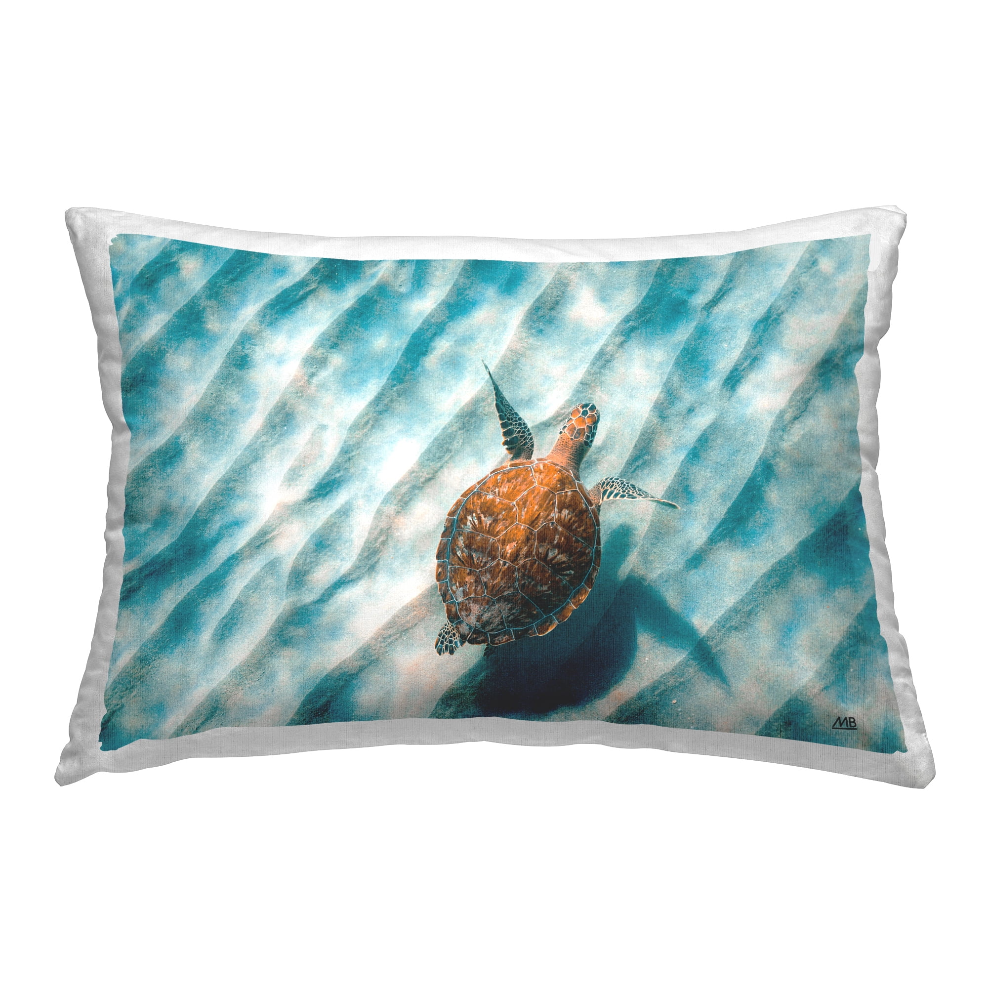 Stupell Industries Sandbar Sea Turtle Decorative Printed Throw Pillow Design by Max Blakesberg Studios.