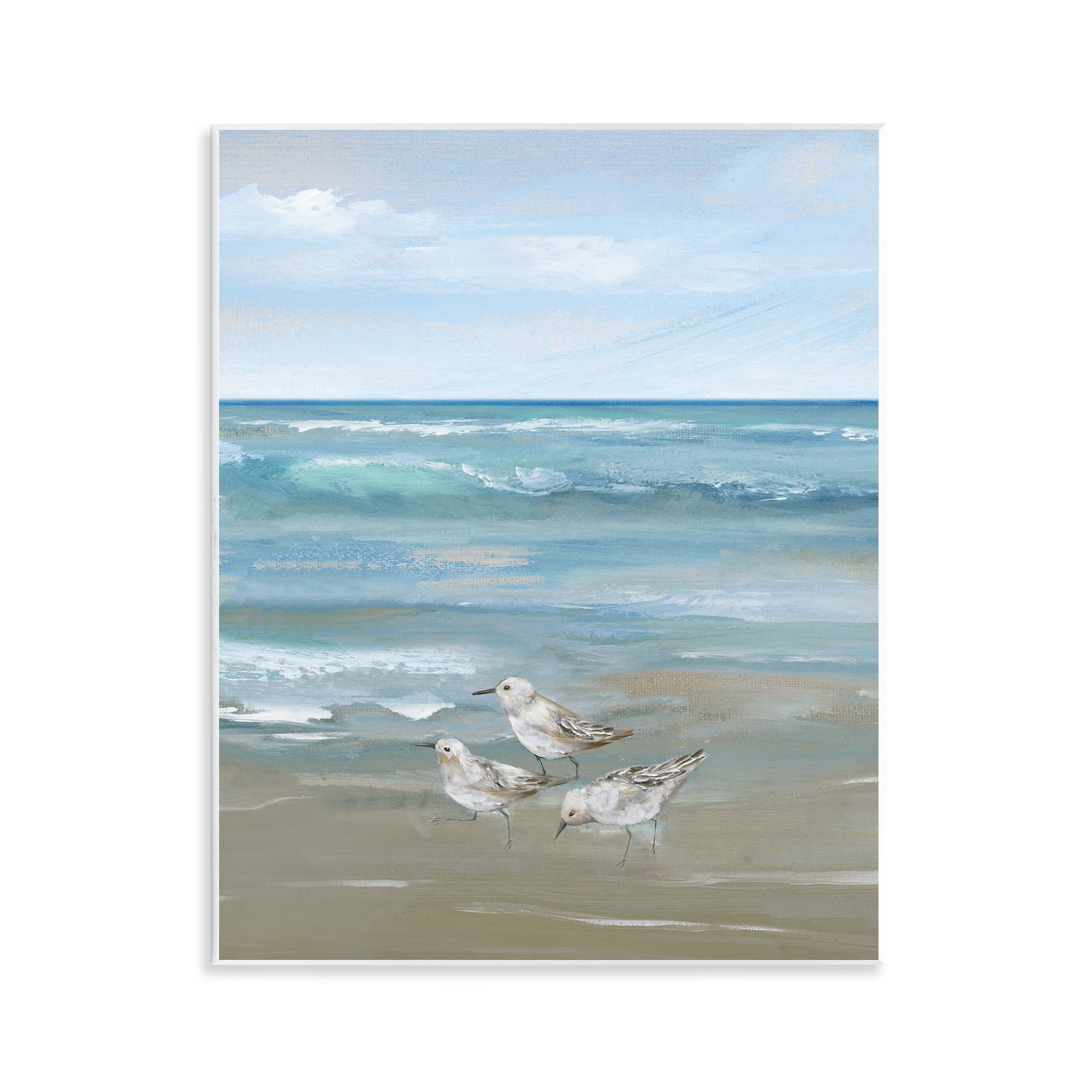 Stupell Industries Sanderlings on Gentle Waves Wall Plaque Art, design by Nan