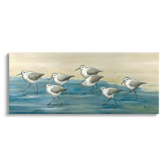 Stupell Industries Sandpiper Bird Flock Beach Shoreline Painting Gallery Wrapped Canvas Print Wall Art, Design by Paul Brent
