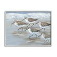 thumbnail image 1 of Stupell Industries Sandpiper Bird Flock Marching Beach Coast Waves Paintings Gray Framed Art Print Wall Art, 20x16, by Tim OToole, 1 of 7
