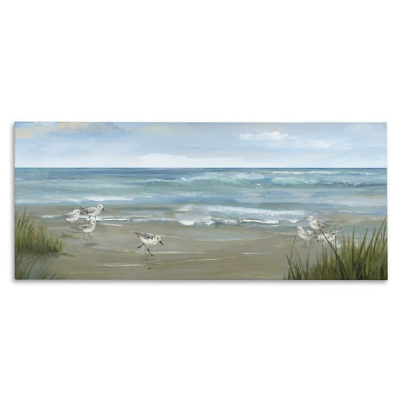 Stupell Industries Sandpiper View From Beach Canvas Wall Art design by Nan, 10 x 24