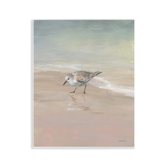 Stupell Industries Sandpiper at Shore's Edge Animals Painting Unframed Art Print Wall Art, 11 x 14