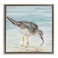 thumbnail image 1 of Stupell Industries Sandpiper on Shallow Beach Coast Animals & Insects Painting Brown Floater Framed Canvas Art Print Wall Art, 18 x 18, 1 of 9