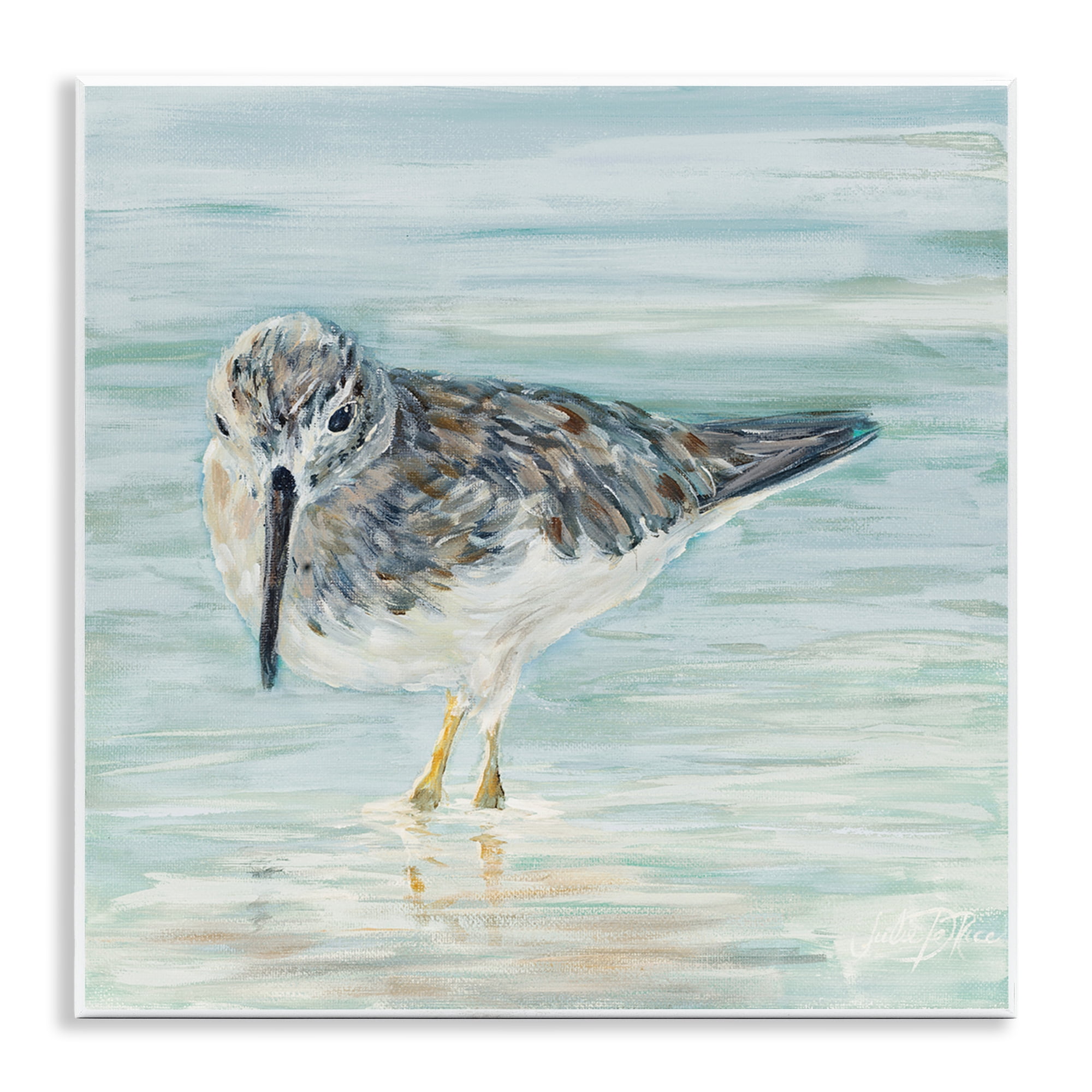 Stupell Industries Sandpiper on Shallow Shore Animals & Insects Painting Unframed Art Print Wall Art, 12 x 12