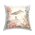 thumbnail image 1 of Stupell Industries Sandpiper with Coral Border Square Decorative Printed Throw Pillow, 18 x 18, 1 of 6
