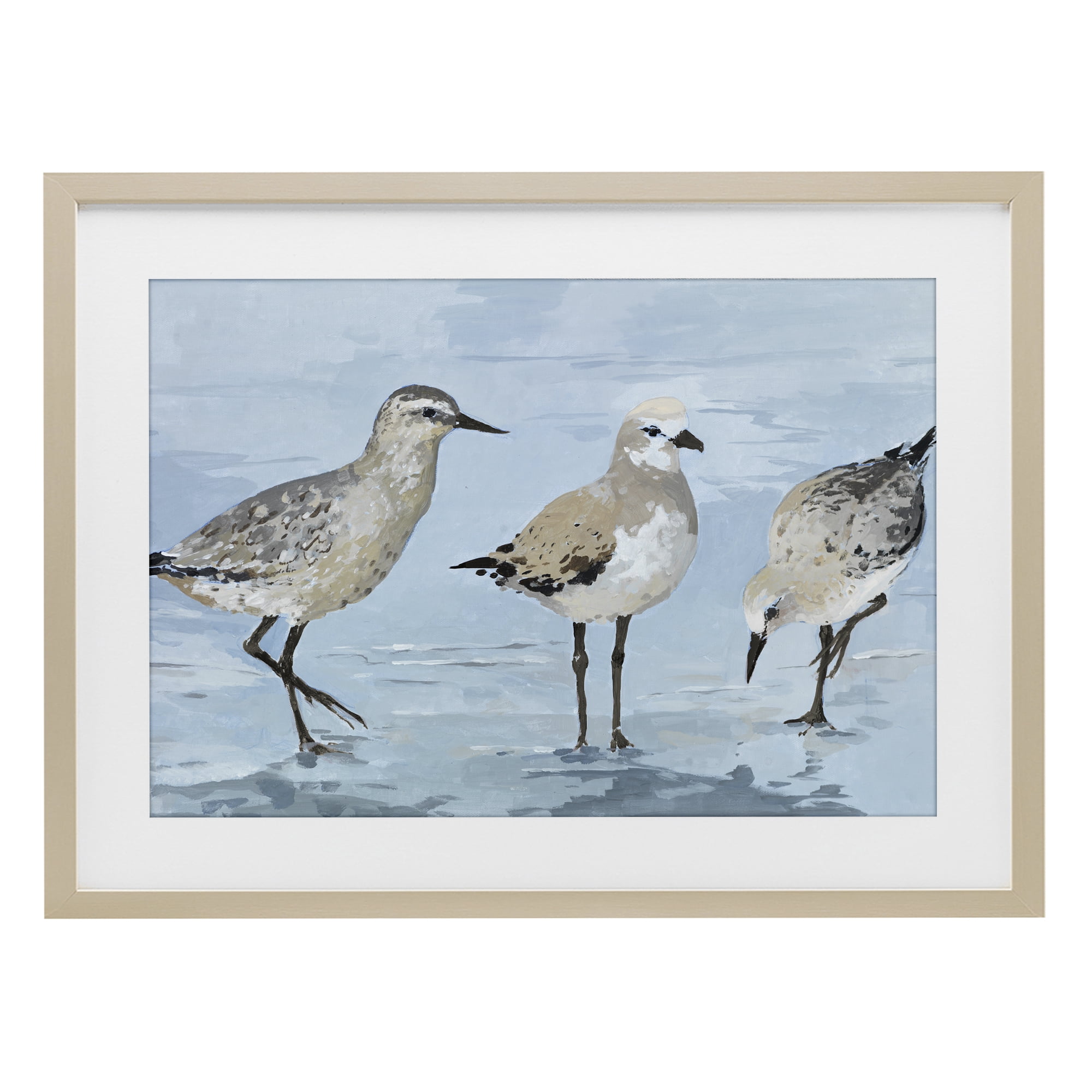 Stupell Industries Sandpipers Beach Coastal Scene Birch Framed Print Under Glass, design by Lorenzo Collective