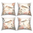 thumbnail image 1 of Stupell Industries Sandpipers & Beach Coral Square Decorative Printed Throw Pillow, 18 x 18, Set of 4, 1 of 4