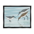 thumbnail image 1 of Stupell Industries Sandpipers Grazing Shallow Beach Water Graphic Art Jet Black Floating Framed Canvas Print Wall Art, Design by Marcus Prime, 1 of 8