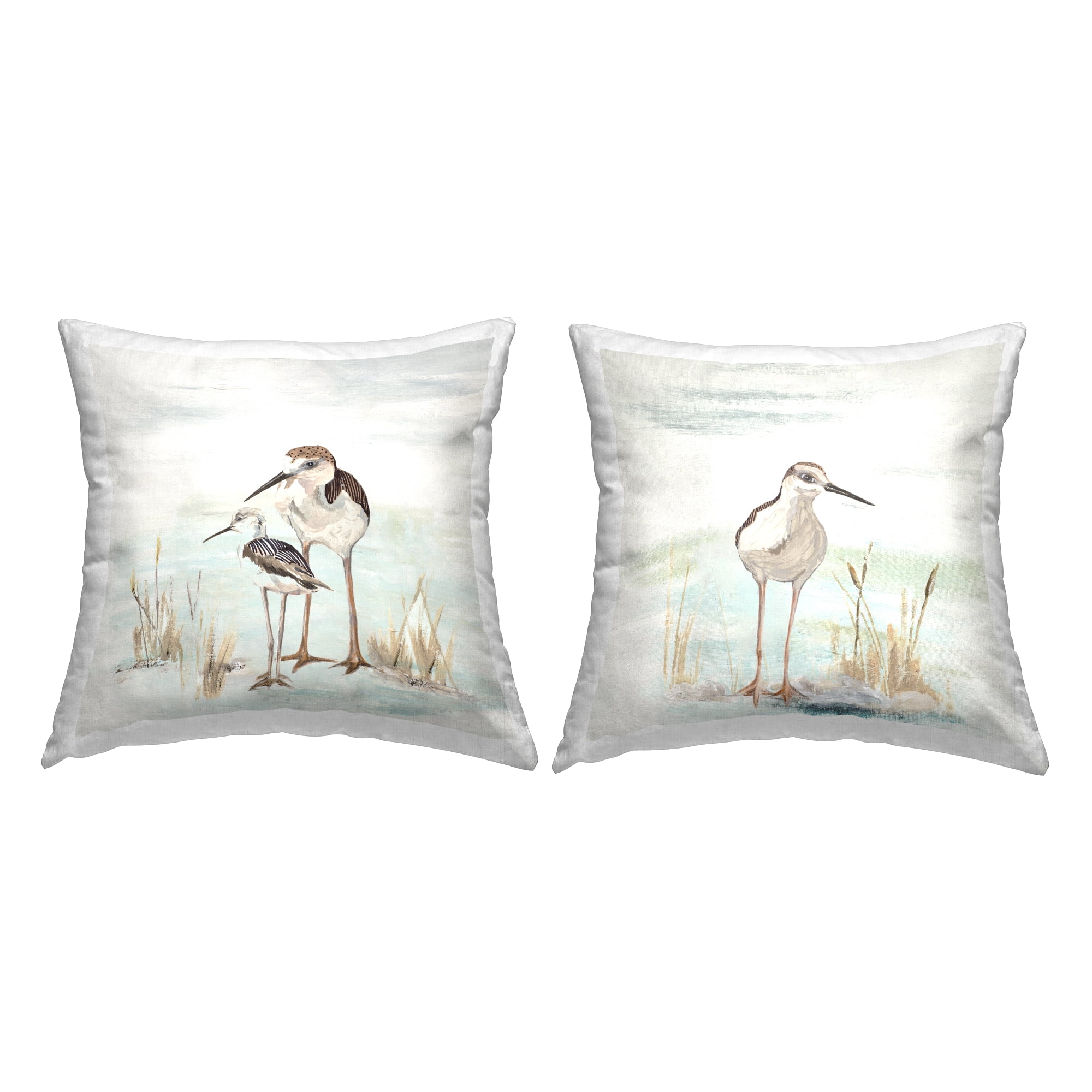 Stupell Industries Sandpipers Summer Beach Grass Printed Throw Pillow Design by Patricia Pinto (Set of 2)