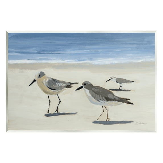 Stupell Industries Sandpipers on Shore Painting Animals & Insects Painting Unframed Art Print Wall Art, 19 x 13