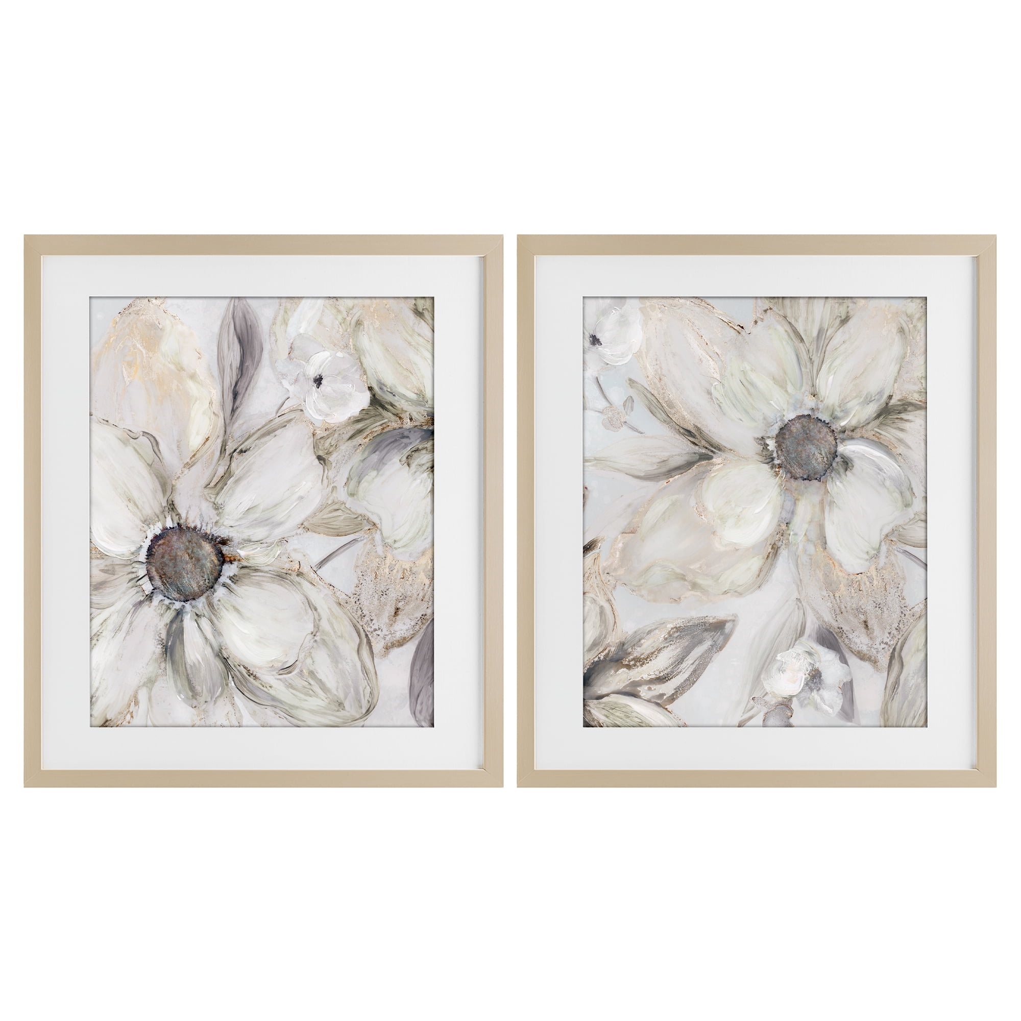 Stupell Industries Sandstone Tinted Blooms 2 Piece Birch Framed Print Under Glass Set, design by Carol Robinson