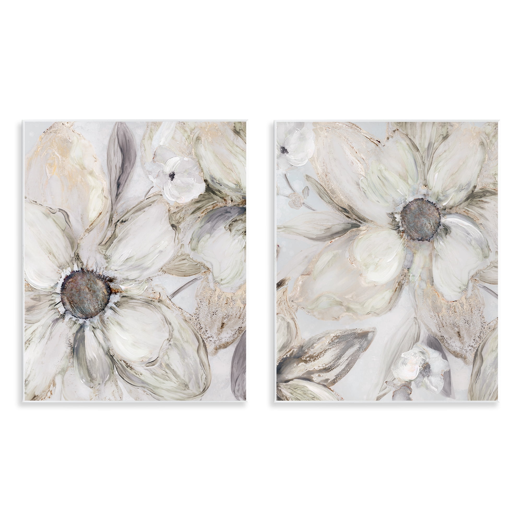 Stupell Industries Sandstone Tinted Blooms 2 Piece Wall Plaque Art Set, design by Carol Robinson