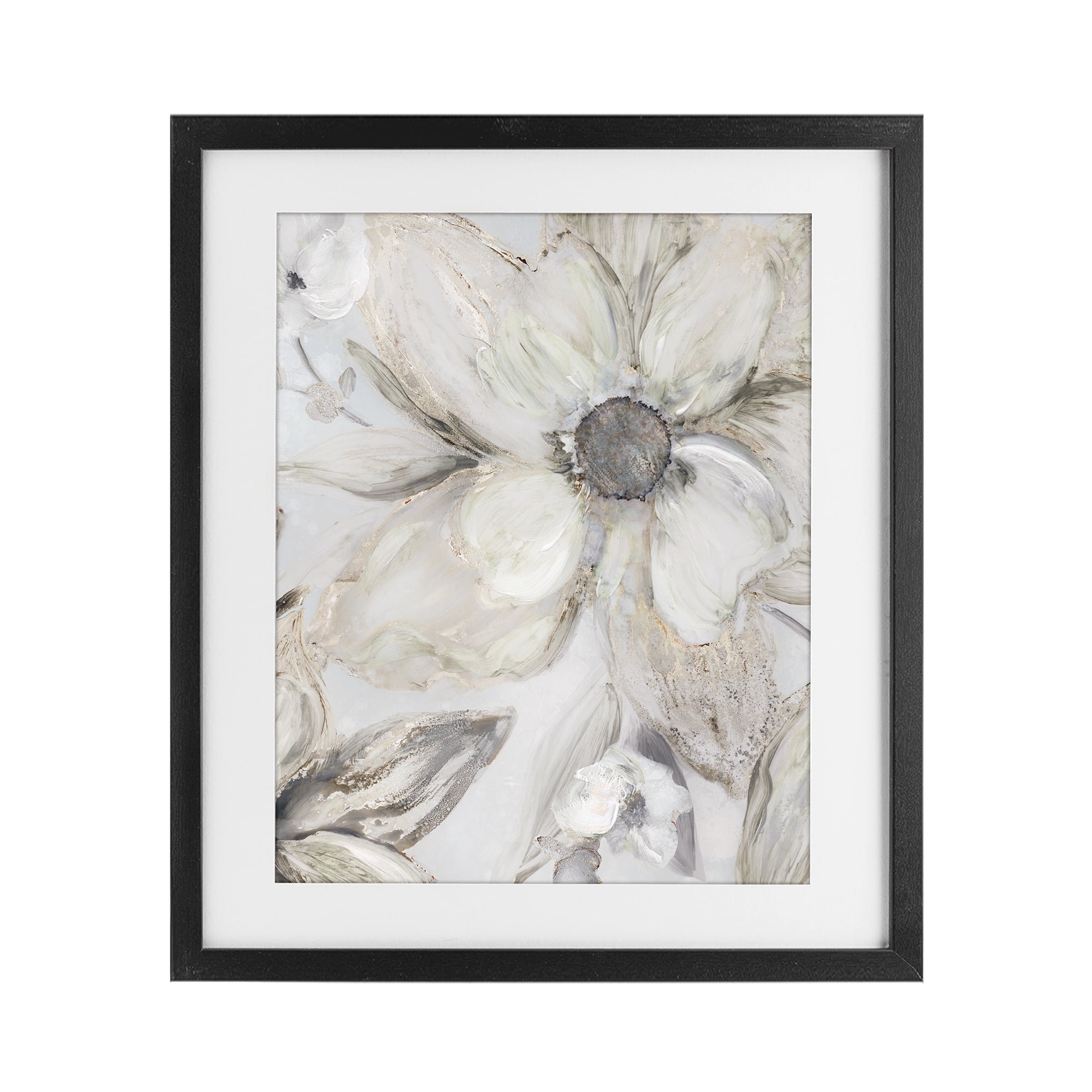 Stupell Industries Sandstone Tone Blooms Black Framed Print Under Glass, design by Carol Robinson