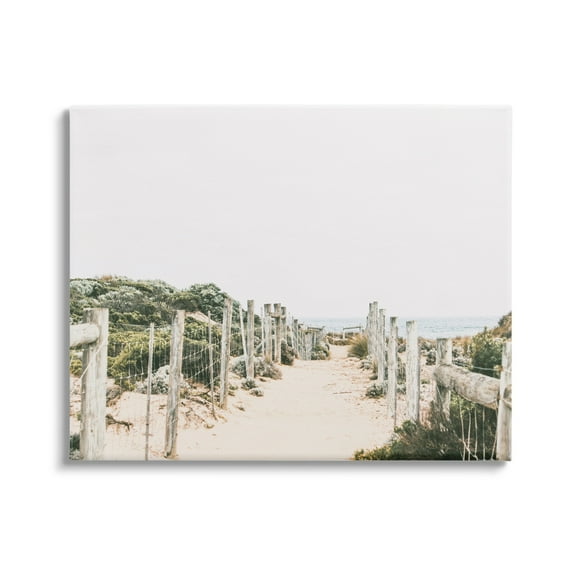Stupell Industries Sandy Beach Boardwalk Landscape Coastal Photography Gallery Wrapped Canvas Print Wall Art