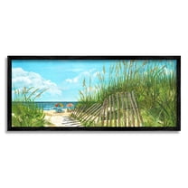Stupell Industries Sandy Beach Path Landscape Painting Black Framed Art Print Wall Art, Design by Erica Christopher