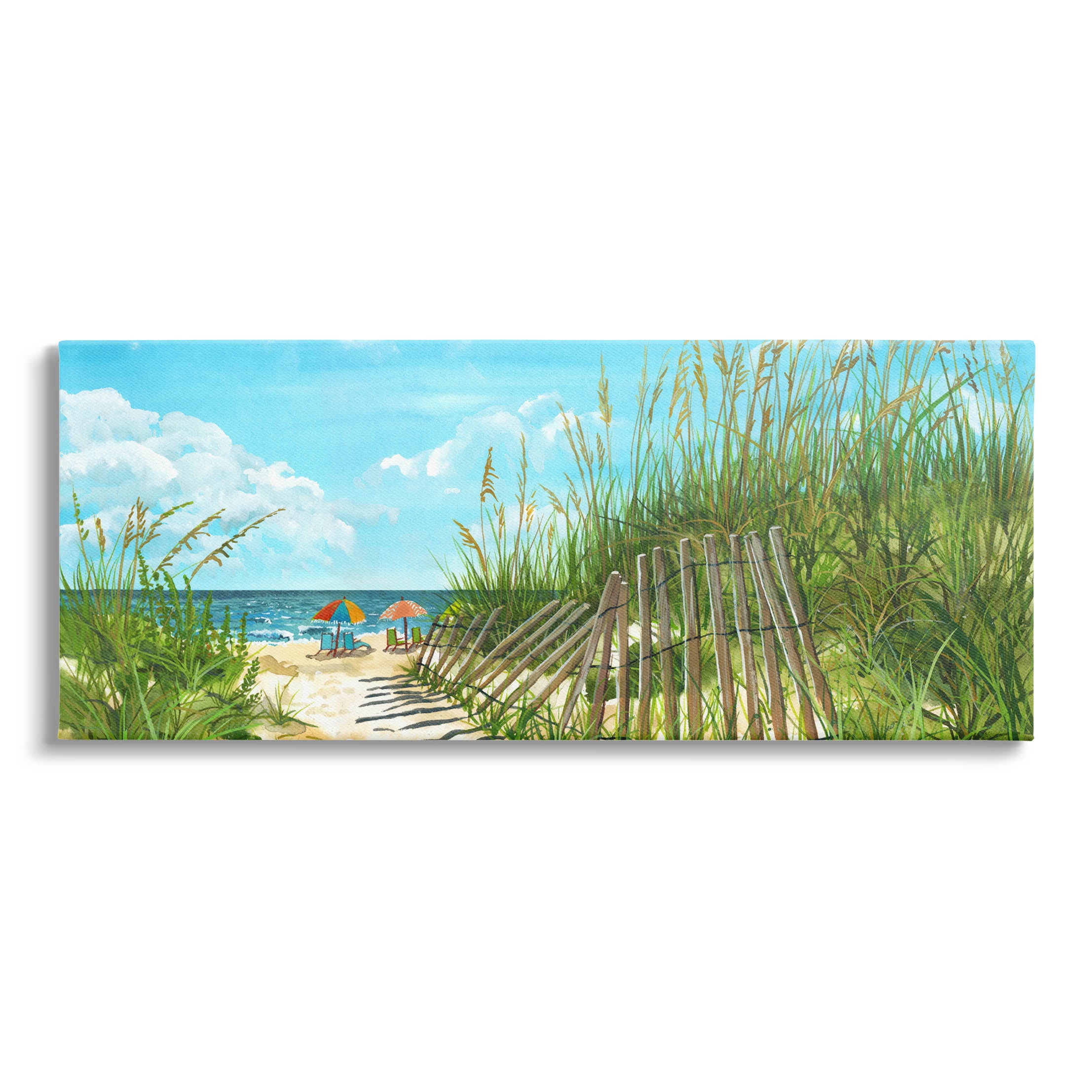 Stupell Industries Sandy Beach Path Landscape Painting Gallery Wrapped Canvas Print Wall Art, Design by Erica Christopher