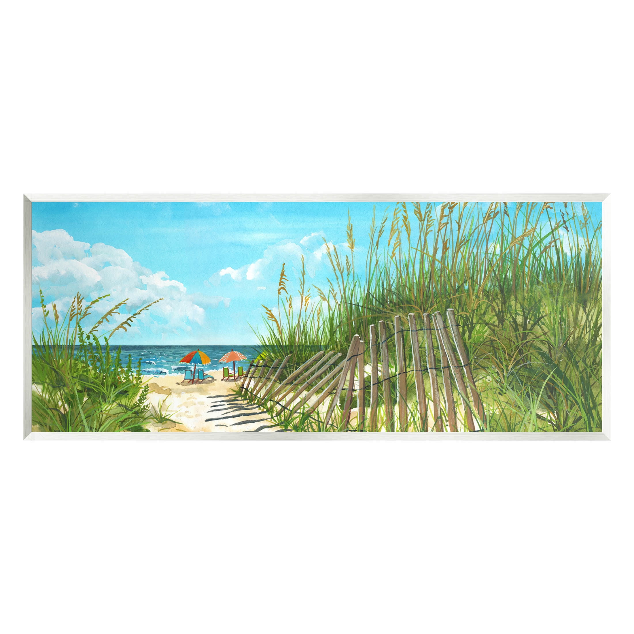 Stupell Industries Sandy Beach Path Landscape Painting Unframed Art Print Wall Art, Design by Erica Christopher