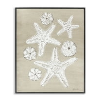 Stupell Industries Sandy Beach Treasures Coastal Painting Black Framed Art Print Wall Art, 11 x 14