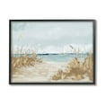 thumbnail image 1 of Stupell Industries Sandy Beach Walkway Distant Sailboats Floating Sea Painting Black Framed Art Print Wall Art, Design by Julie Derice, 1 of 5