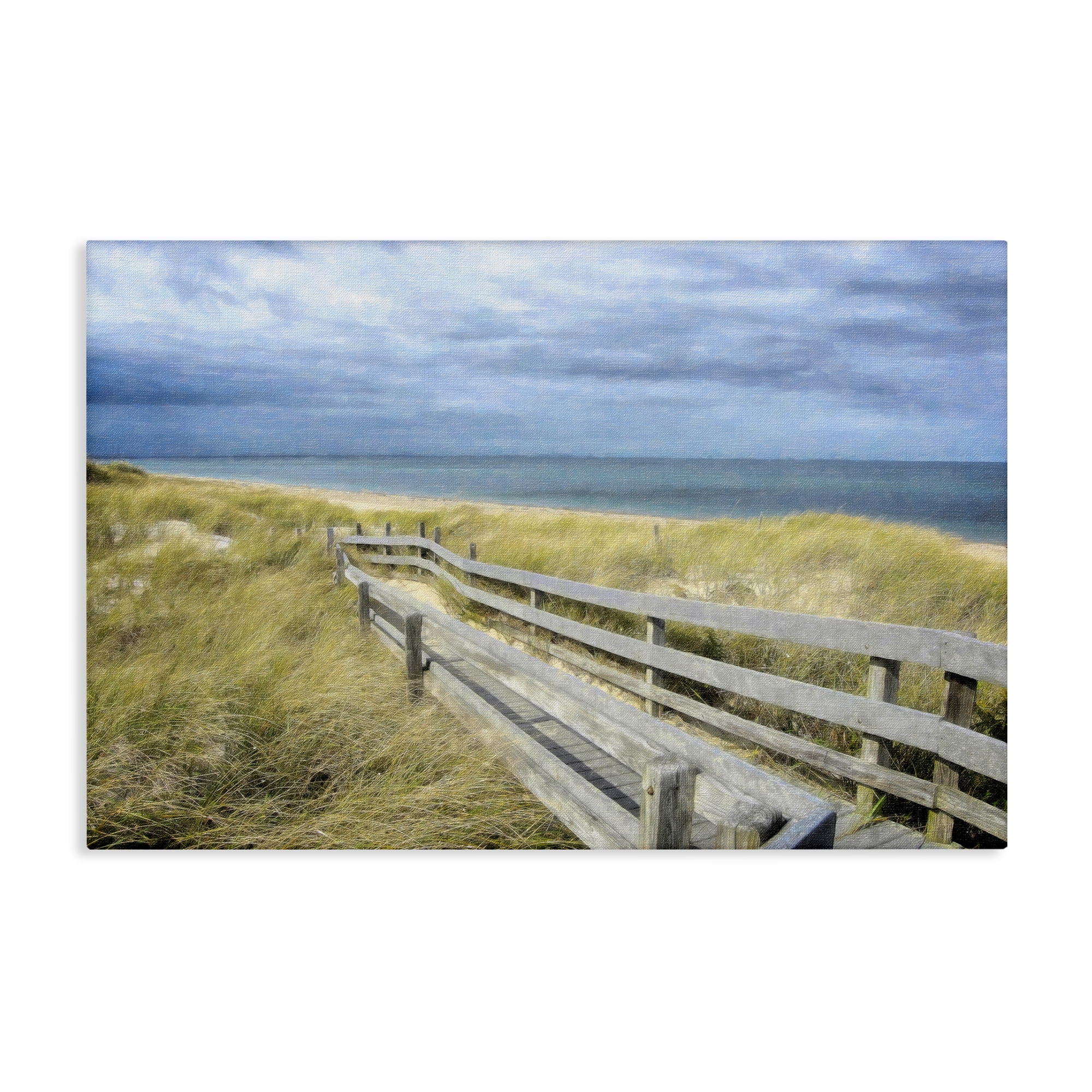 Stupell Industries Sandy Boardwalk View Landscape & Nature Painting Wrapped Canvas Art Print Wall Art, 30 x 20