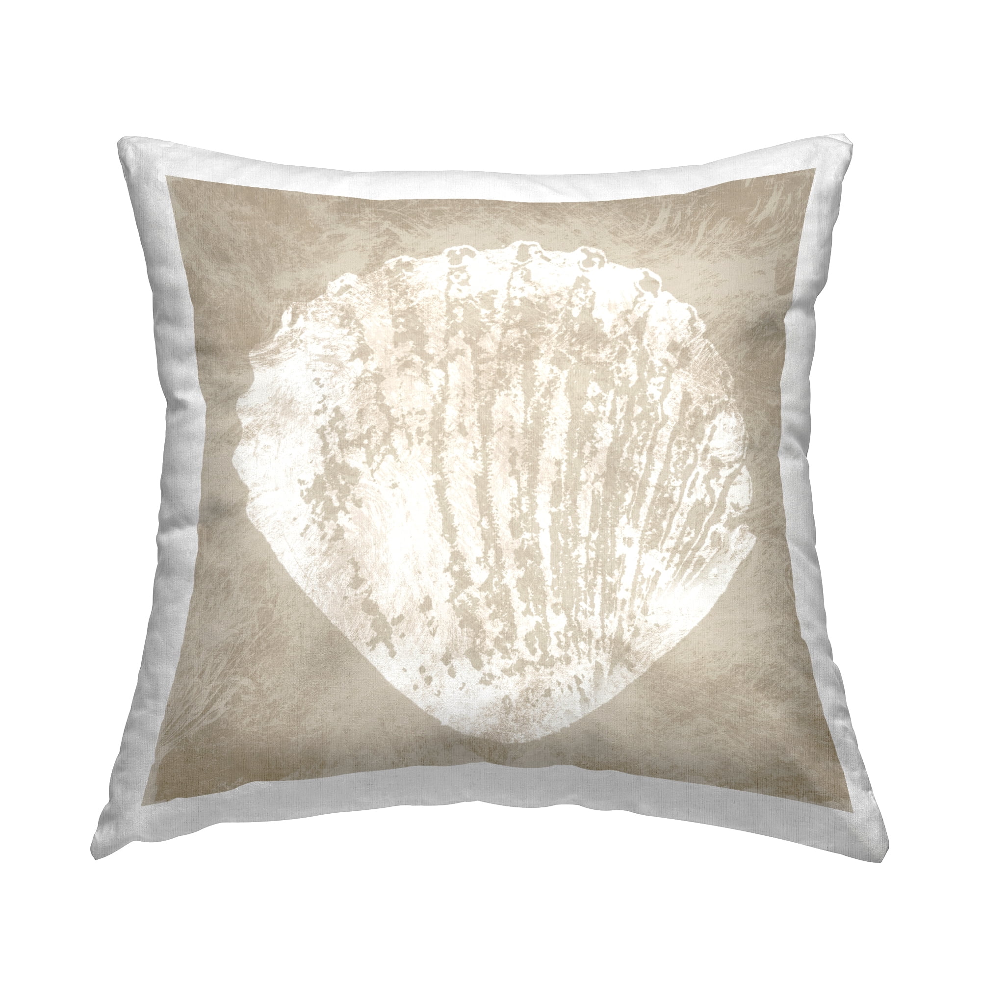 Stupell Industries Sandy Clam Shell Impression Decorative Printed Throw Pillow Design by Carol Robinson.