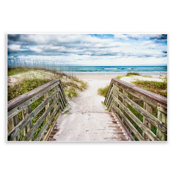Stupell Industries Sandy Coast Boardwalk Nautical & Beach Photography Unframed Art Print Wall Art, 15 x 10