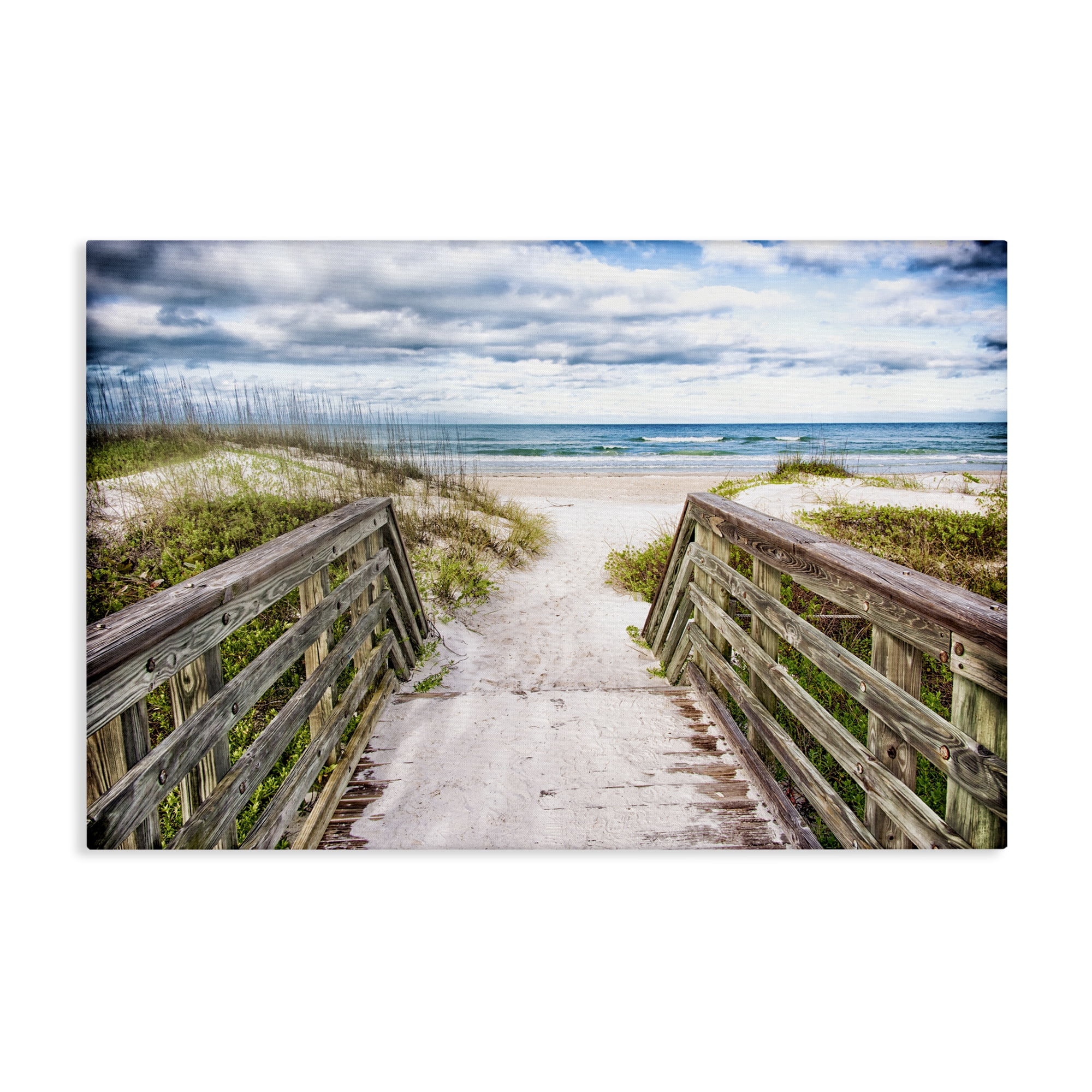 Stupell Industries Sandy Coast Boardwalk Nautical & Beach Photography Wrapped Canvas Art Print Wall Art, 30 x 20