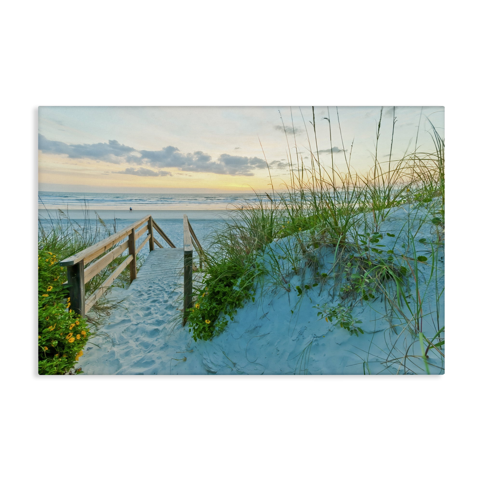 Stupell Industries Sandy Coast Footprints Nautical & Beach Photography Wrapped Canvas Art Print Wall Art, 24 x 16