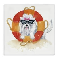 Stupell Industries Sandy Dog in Sunglasses Animals Painting Wrapped Canvas Art Print Wall Art, 17 x 17