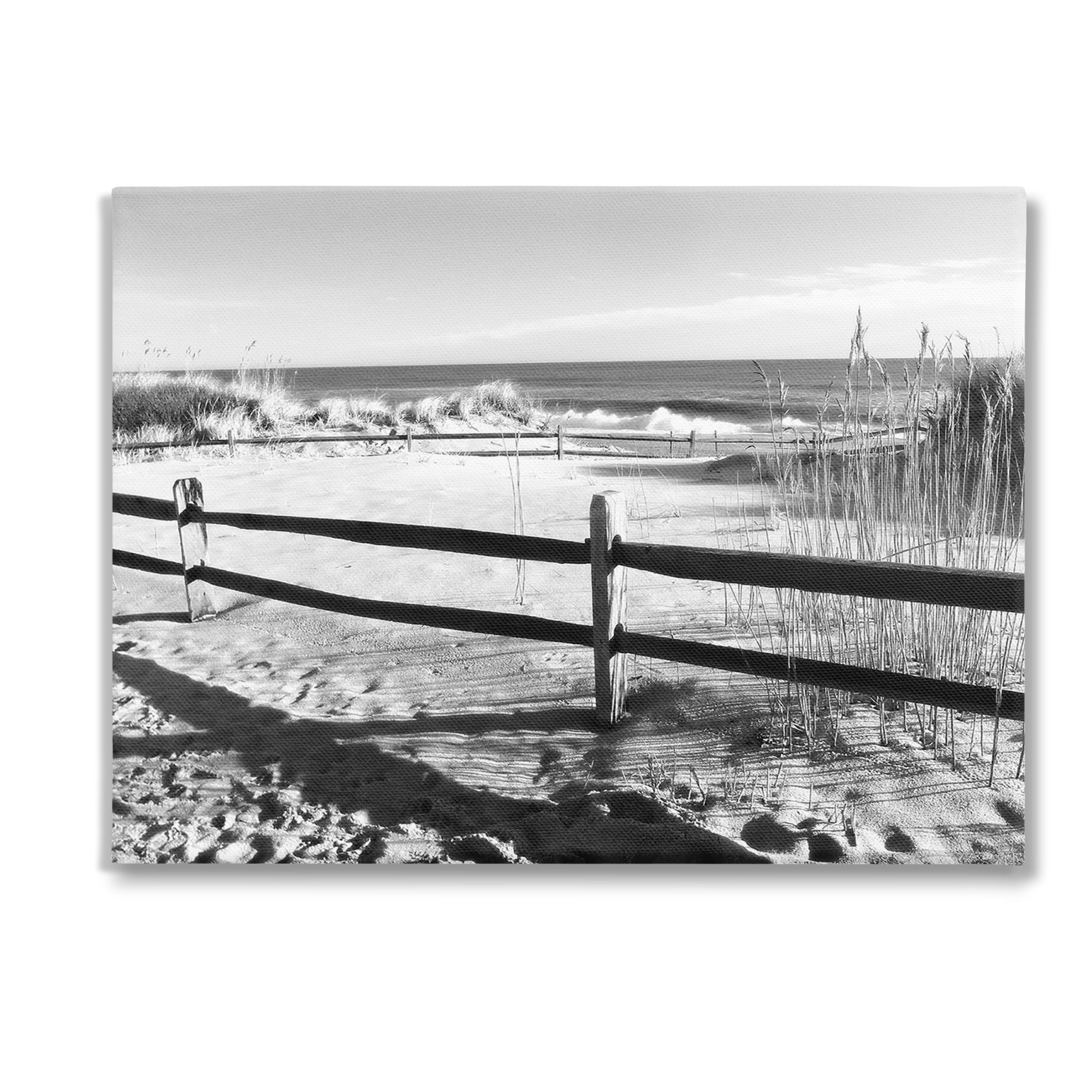Stupell Industries Sandy Fenced Path Landscape Photography Gallery Wrapped Canvas Art Print Wall Art, 48 x 36