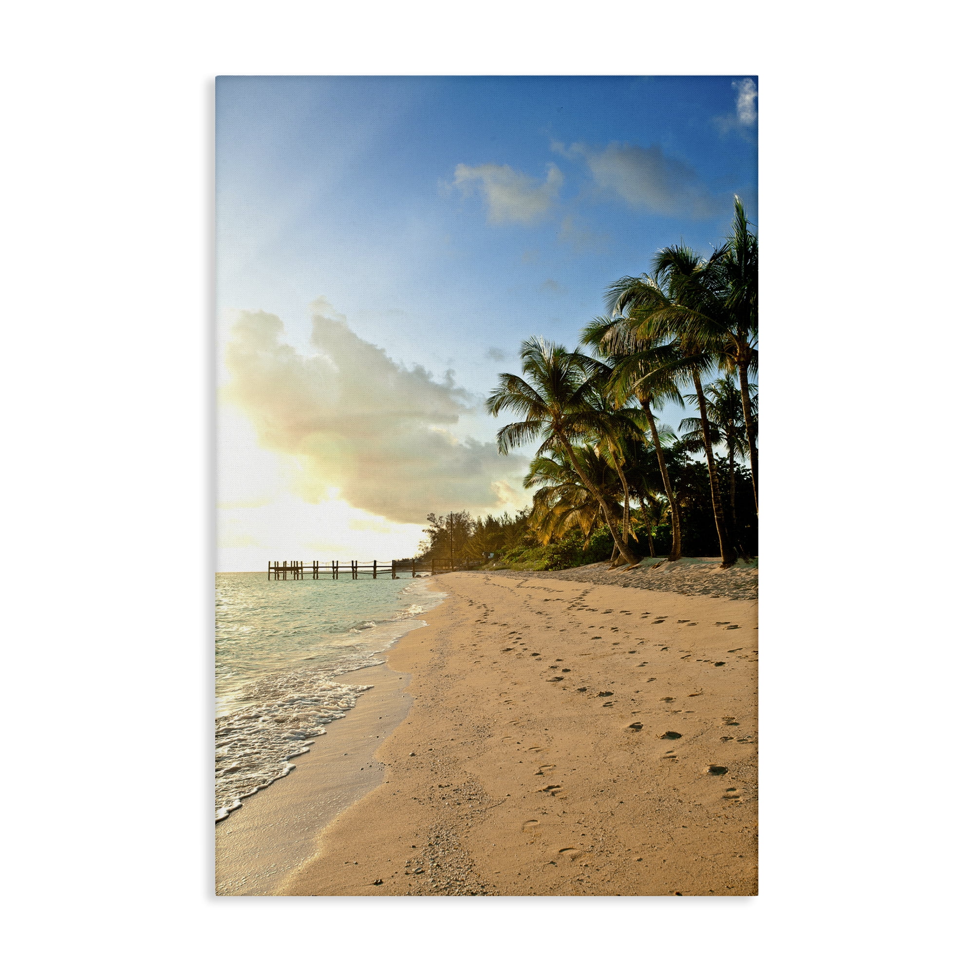 Stupell Industries Sandy Footprints Shore Coastal Photography Gallery Wrapped Canvas Art Print Wall Art, 20 x 30