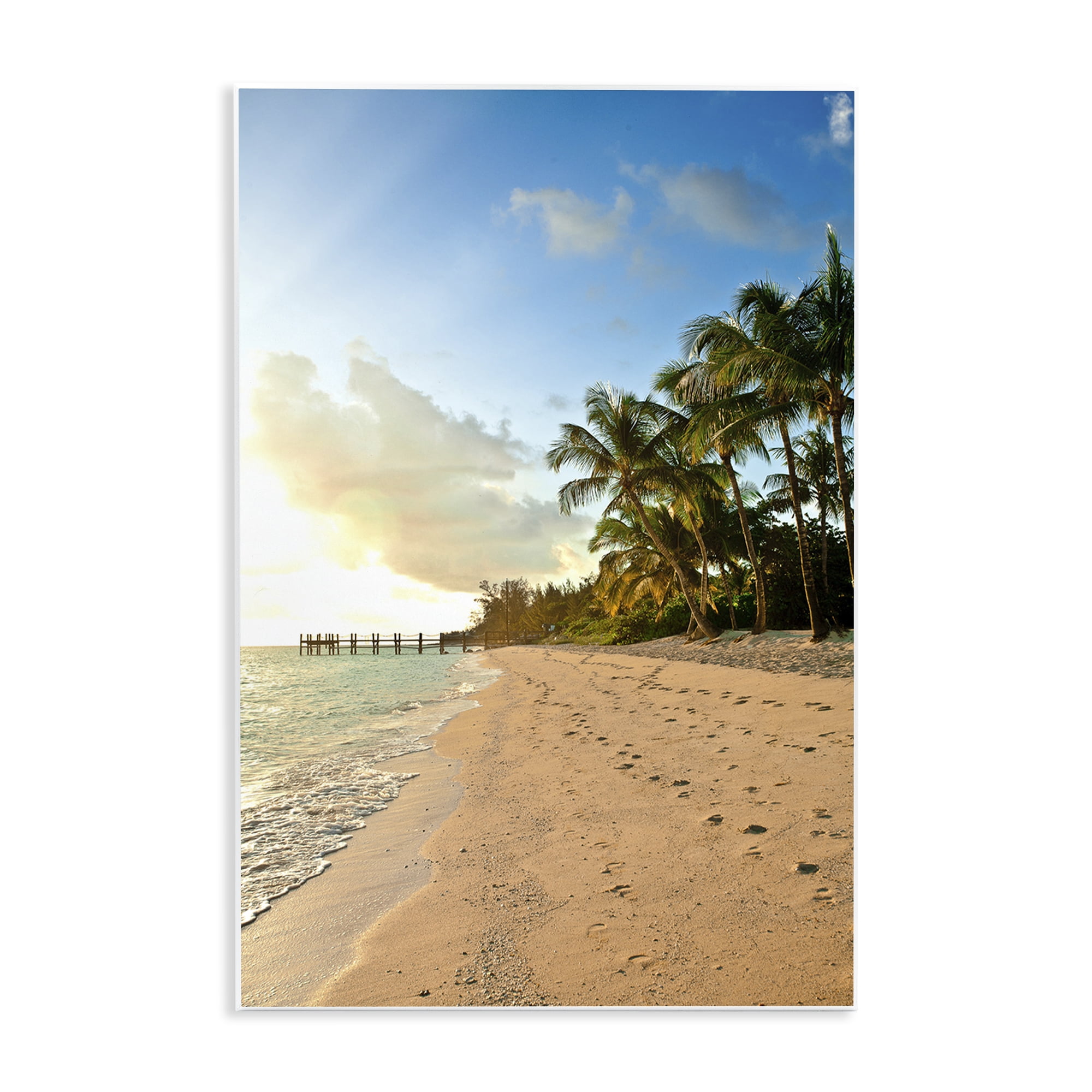 Stupell Industries Sandy Footprints Shore Coastal Photography Unframed Art Print Wall Art, 13 x 19