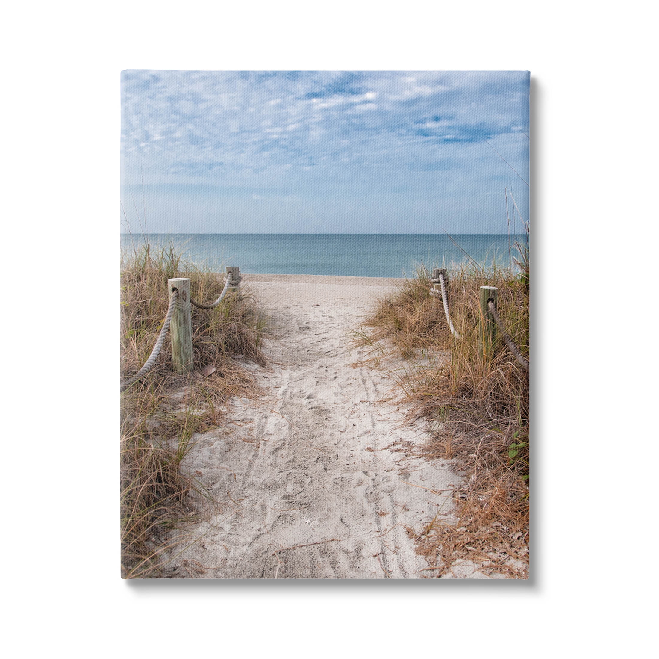 Stupell Industries Sandy Ocean Boardwalk Summer Horizon Photograph Gallery Wrapped Canvas Print Wall Art, Design by Mary Lou Photography