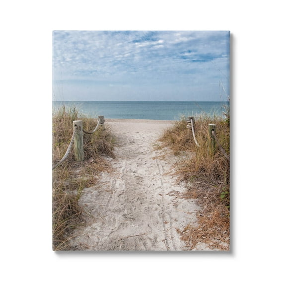 Stupell Industries Sandy Ocean Boardwalk Summer Horizon Photograph Gallery Wrapped Canvas Print Wall Art, Design by Mary Lou Photography
