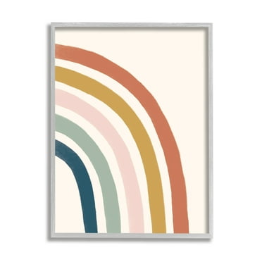 Stupell Industries Sandy Rainbow Right Side Geometric Stripes,16 x 20, Design by Deborah Curiel