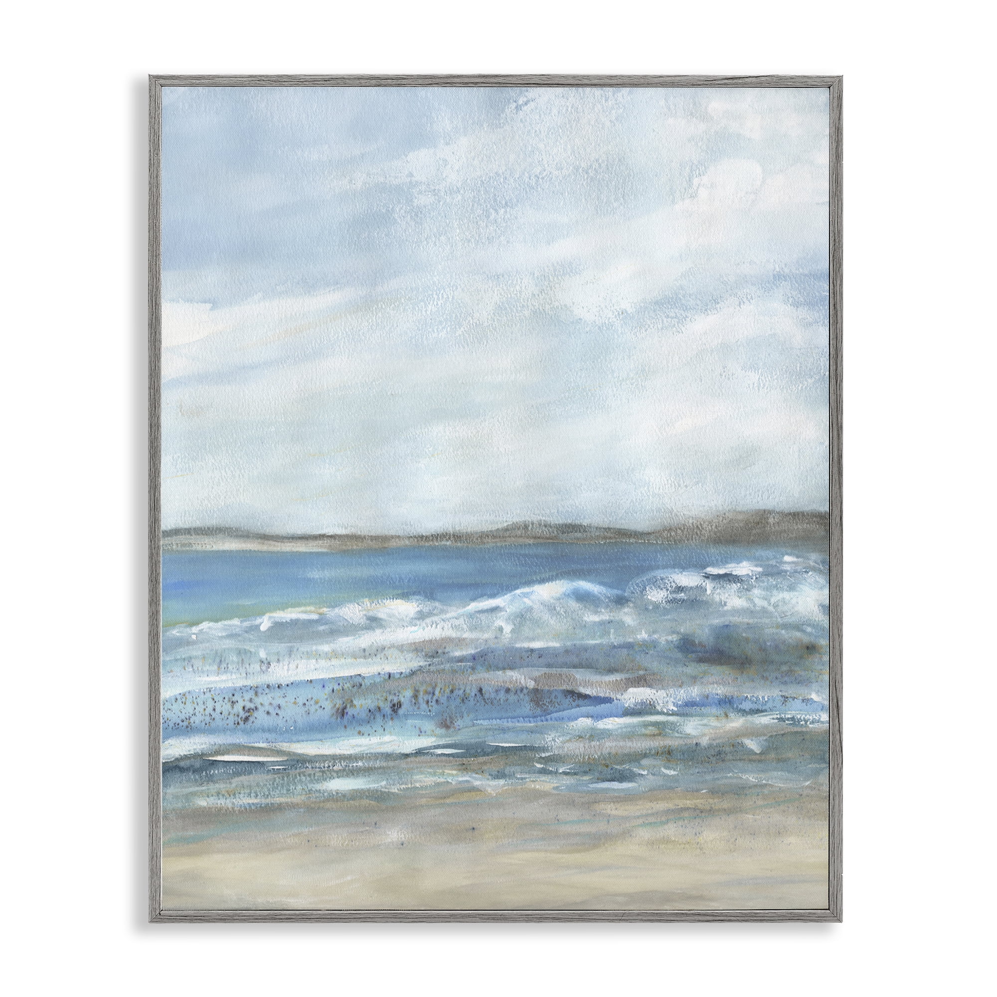 Stupell Industries Sandy Surf Beach Landscape & Nature Painting Gray ...