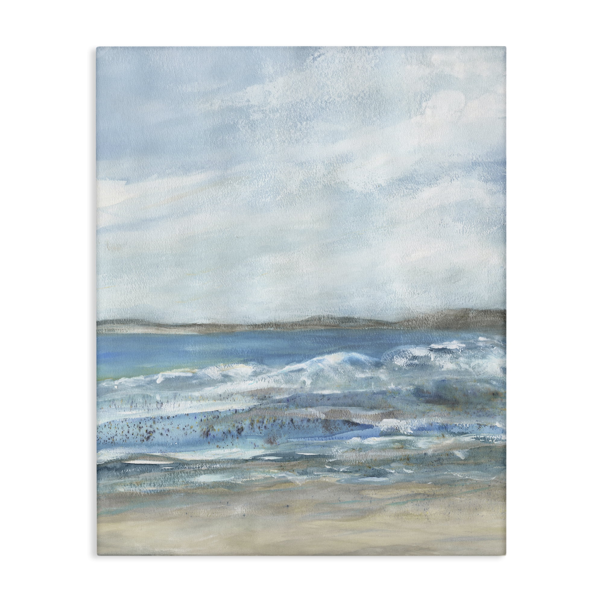 Stupell Industries Sandy Surf Beach Landscape & Nature Painting Wrapped Canvas Art Print Wall Art, 16 x 20
