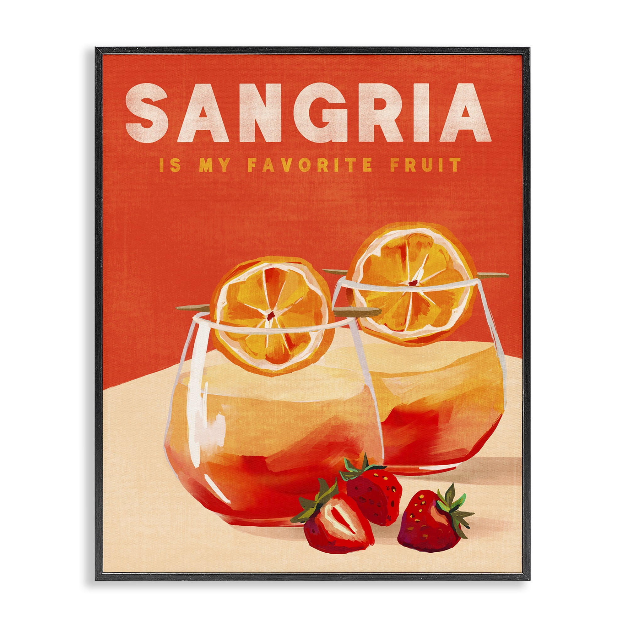 Stupell Industries Sangria Favorite Fruit Food & Beverage Painting Black Framed Art Print Wall Art, 16 x 20
