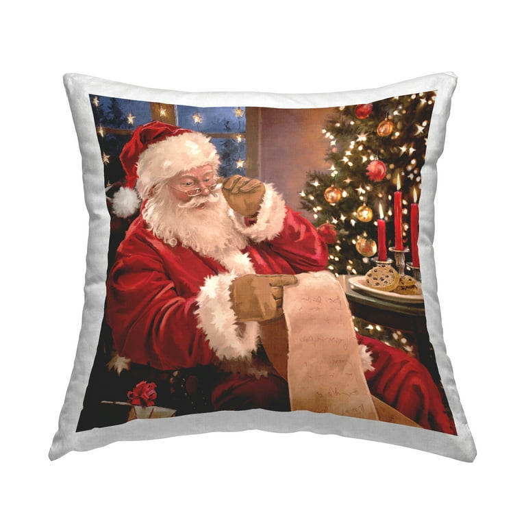 Santa claus top throw pillows