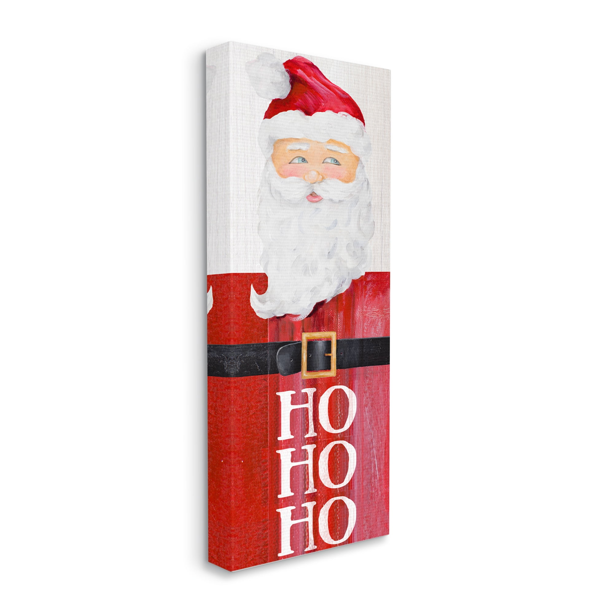 Stupell Industries Santa Clause Rustic Red Suit Charming Christmas Holiday Painting Gallery Wrapped Canvas Print Wall Art, 20 x 48