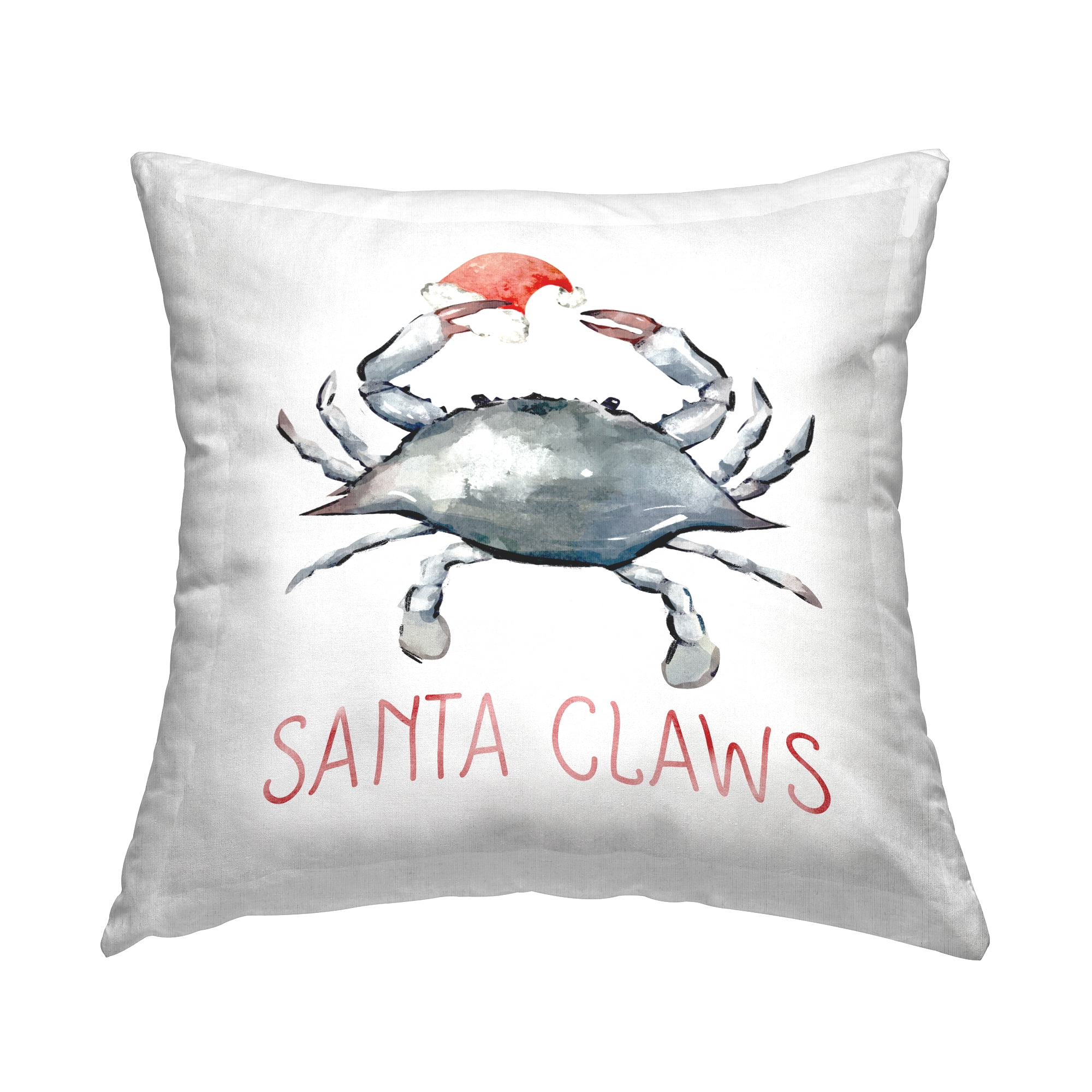 Stupell Industries Santa Claws Christmas Crab Printed Throw Pillow Design by Ziwei Li
