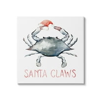 Stupell Industries Santa Claws Holiday Crab Holiday Painting Gallery Wrapped Canvas Print Wall Art