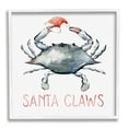 thumbnail image 1 of Stupell Industries Santa Claws Holiday Crab Holiday Painting White Framed Art Print Wall Art, 1 of 7