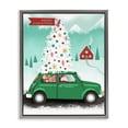thumbnail image 1 of Stupell Industries - Santa Driving Christmas Car Gray Floating Frame Canvas Art, 17 x 21, Made In USA, 1 of 8