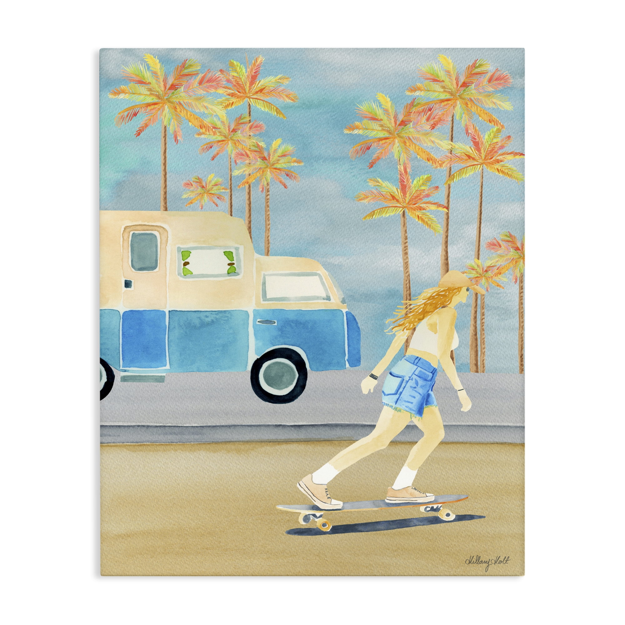 Stupell Industries Santa Monica Road Trip Canvas Wall Art, design by Hillary Holt